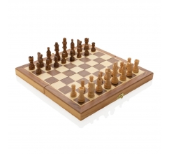 Luxe houten opvouwbaar schaakspel bedrukken